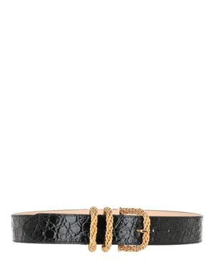 BY FAR Croc Embossed Katina Belt - White
