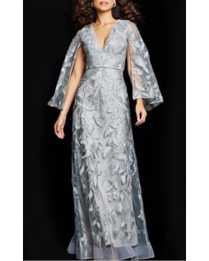Jovani Cap Sleeve Embroidered Gown - Black