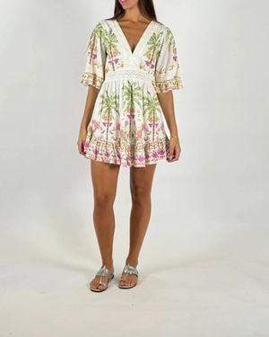 Z & L Europe Isla Mauve Mini Dress - Natural