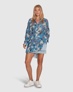 Belle & Bloom Because You Move Me Oversized Shirt - Blue