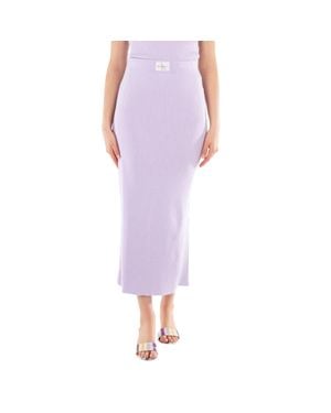 Calvin Klein Soft Ribbed Lyocell Maxi Skirt - Purple