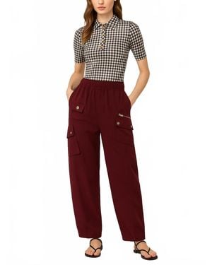 Ganni Twill Suiting Elastic Pants - Red