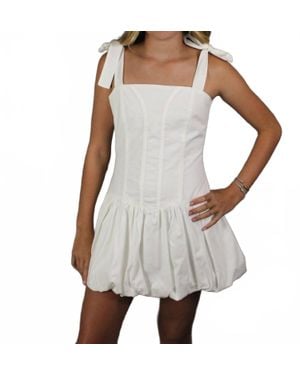 If So Girl's Tie Straps Bubble Dress - White
