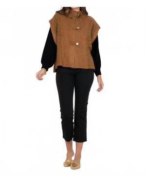 Emily Mccarthy Dublin Mock Neck Cape - Black