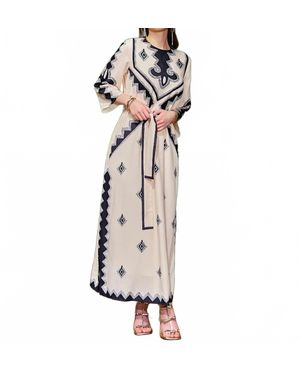 Esteem Couture Ny Kati Kaftan Maxi Dress - White