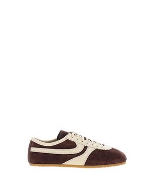 Dries Van Noten Dark Suede Low-Profile Sneakers - Brown
