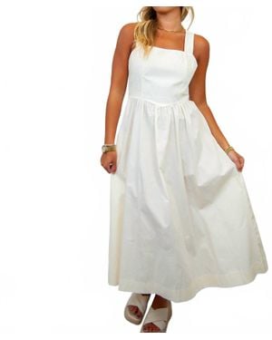 Rosa Clothing Square Neck Strappy Tie Back Dress - White