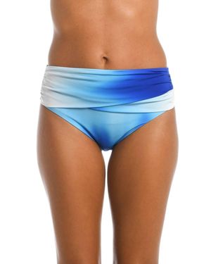 La Blanca Ocean Oasis Mid-Waist Sash Band Swim Bottoms - Blue