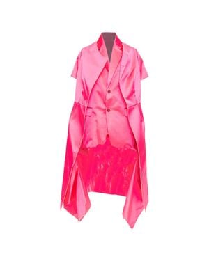 Comme des Garçons Comme Des Garcons Trompe Loeil Fuchsia Layered Coat - Pink