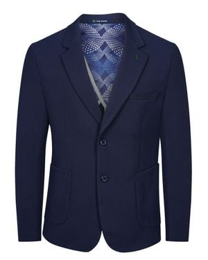 Tom Baine Slim Fit Waffle Performance Stretch Solid Sport Coat - Blue