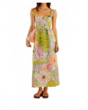 FARM Rio Spring Affair Midi Dress - Yellow