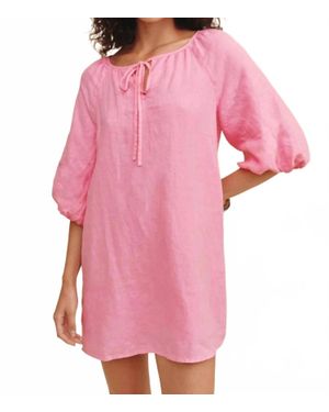 Bella Dahl Pullover Puff Sleeve Dress - Pink