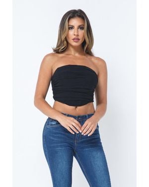 TRUEDAMES Mesh Corset Top - Blue