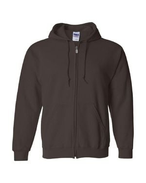 Gildan Heavy Blend Adult Full Zip Hooded Sweatshirt Top - Gray