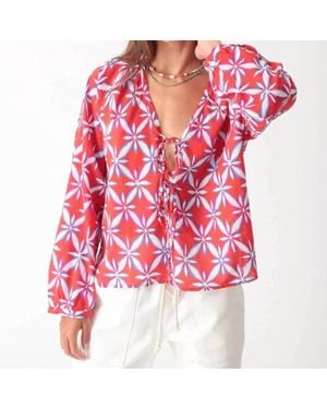 Electric and Rose Meridian Tie Top - Red