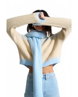 Callaghan Shaker Stitch Scarf - Blue