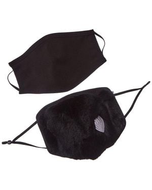 Adrienne Landau 2Pc Face Warmer & Cloth Face Mask Set - Black