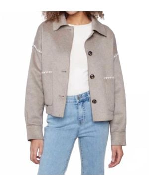 Charlie b Blanket Stitch Double Face Wool Jacket - Gray