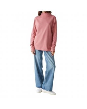 Michael Stars Laurel Mock Neck Top - Pink