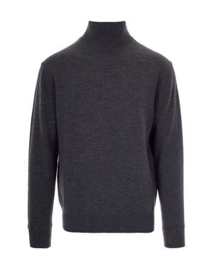 Paolo Pecora Fine Virgin Wool High Neck Sweater - Blue