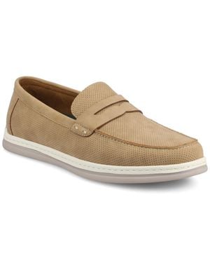 Vance Co. Brantley Casual Slip-On Perforated Penny Loafer - Natural