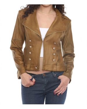 Insight Vegan Leather Military Jacket - Natural