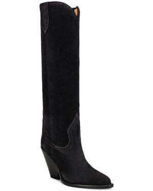 Isabel Marant Lomero Suede Knee High Boot - Black