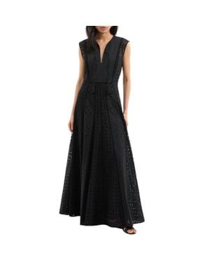 Veronica Beard Alina Eyelet Maxi Dress - Black