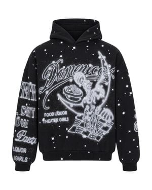 PDF Graphic Print Pullover Hoodie - Gray