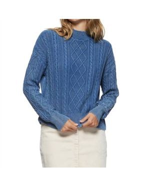 Flag & Anthem Mayfield Overdyed Cable Knit Sweater - Blue