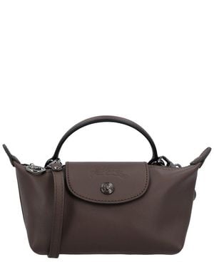 Longchamp Le Pliage Xtra Xs Leather Pouch - Brown