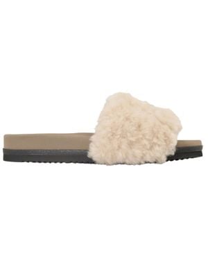 Roam Cloud Shearling Slider - Natural