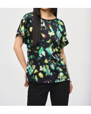 Joseph Ribkoff Watercolor Dolman Sleeve Top - Green