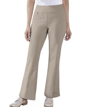 Slimsation By Multiples Wide Band Elastic Waist Flare - Gray