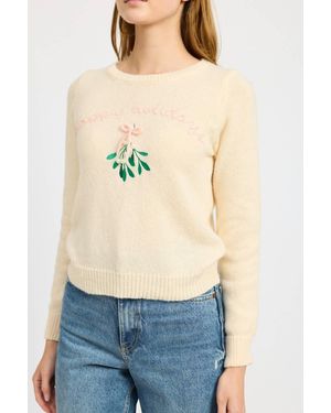 En Saison Mistletoe Crew Sweater - Blue