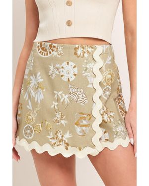 TRUEDAMES Desert Bloom Woven Skort - Natural