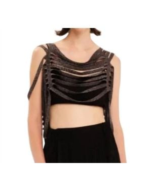Kourbela Sunshine Nest Knit Top - Black