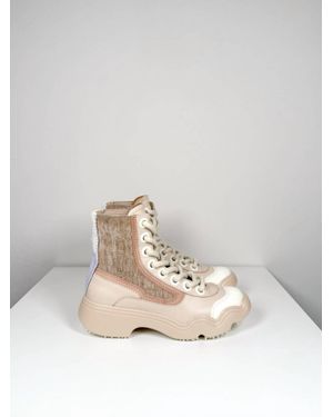 4Ccccees Sanho Curla Lace-Up Boots - Natural