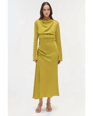 Jonathan Simkhai Odessa Satin Midi Dress - Yellow