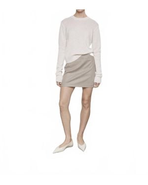 Enza Costa Wool Suiting Mini Skirt - White