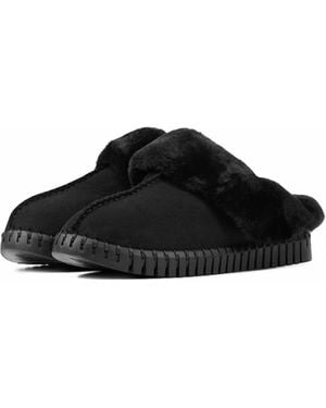 Ilse Jacobsen Faux Suede Tulip Slipper - Black