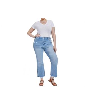 Mica High Rise Crop Flare Jeans - Blue