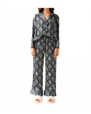 Omika Long Sleeve Pj Pant Set - Black