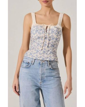 Astr Milkmaid Top - Blue
