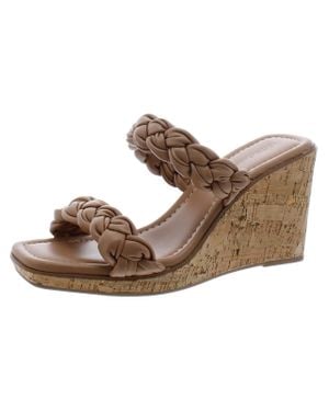 BCBGeneration Ulana Faux Leather Braided Wedge Sandals - Brown