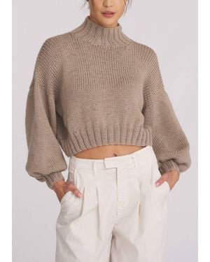 First Born Knits Evie Crop Sweater - Natural