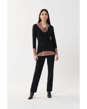 Joseph Ribkoff Cowl Neck Top - Black
