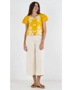 Emily Mccarthy Isabella Short Sleeve Top - Yellow