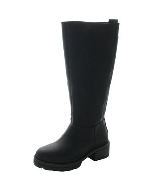 Rocket Dog Zipper Faux Leather Knee-High Boots - Black