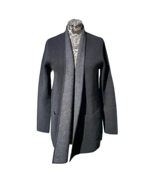 Kinross Cashmere Cashmere Reversible Double Knit Cardigan - Blue